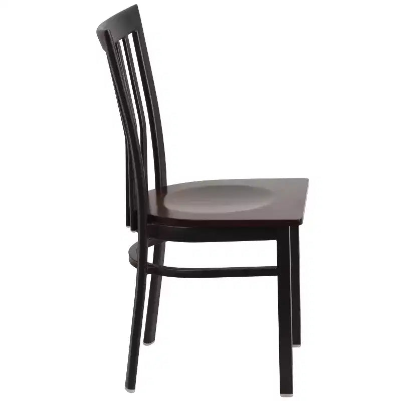 Sedia da ristorante Flash Furniture con schienale in metallo stile School House, colore nero