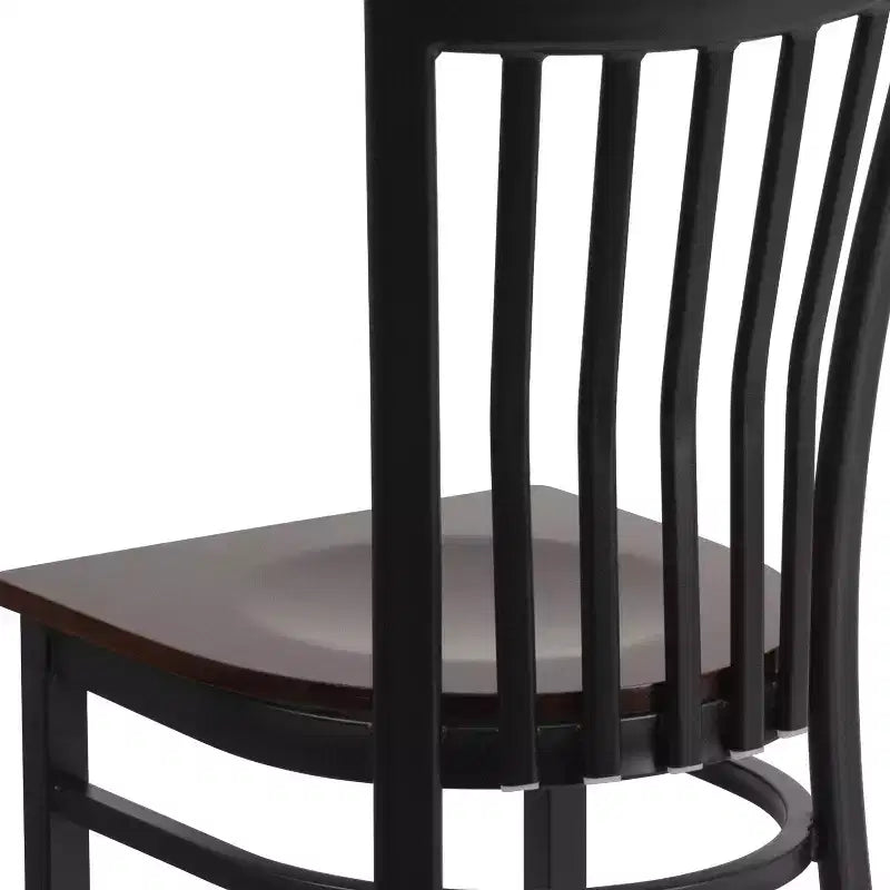 Sedia da ristorante Flash Furniture con schienale in metallo stile School House, colore nero