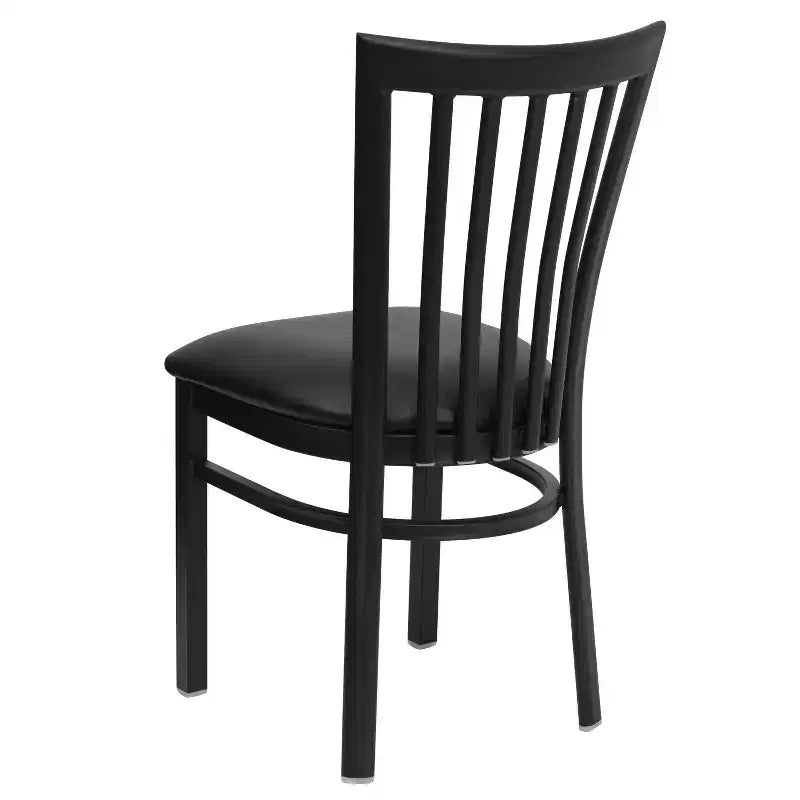 Sedia da ristorante Flash Furniture con schienale in metallo stile School House, colore nero