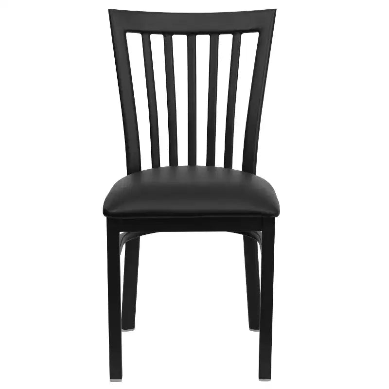 Sedia da ristorante Flash Furniture con schienale in metallo stile School House, colore nero