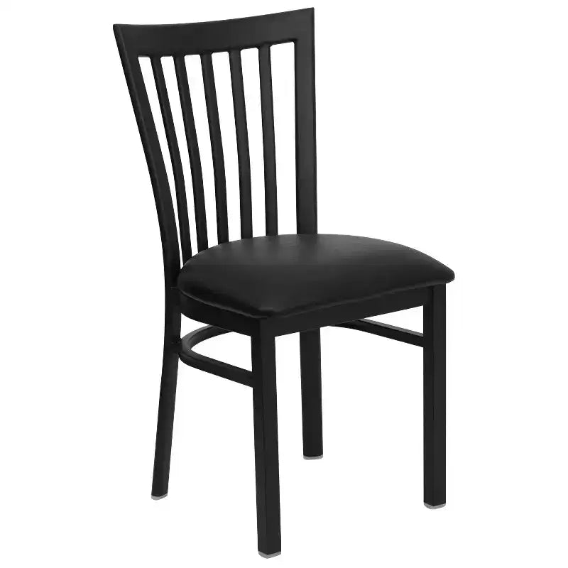 Sedia da ristorante Flash Furniture con schienale in metallo stile School House, colore nero
