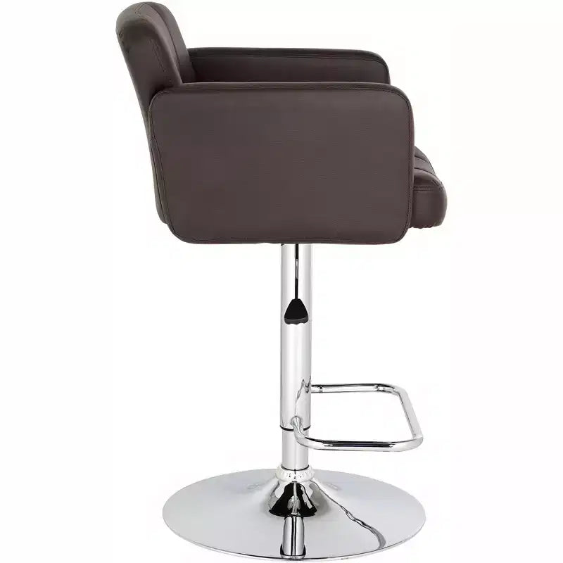Sgabello da bar girevole Trek Chrome 55D 83,1 cm di altezza, moderno, regolabile, cuscino espresso con schienale e poggiapiedi per cucina, isola, altezza bancone, casa