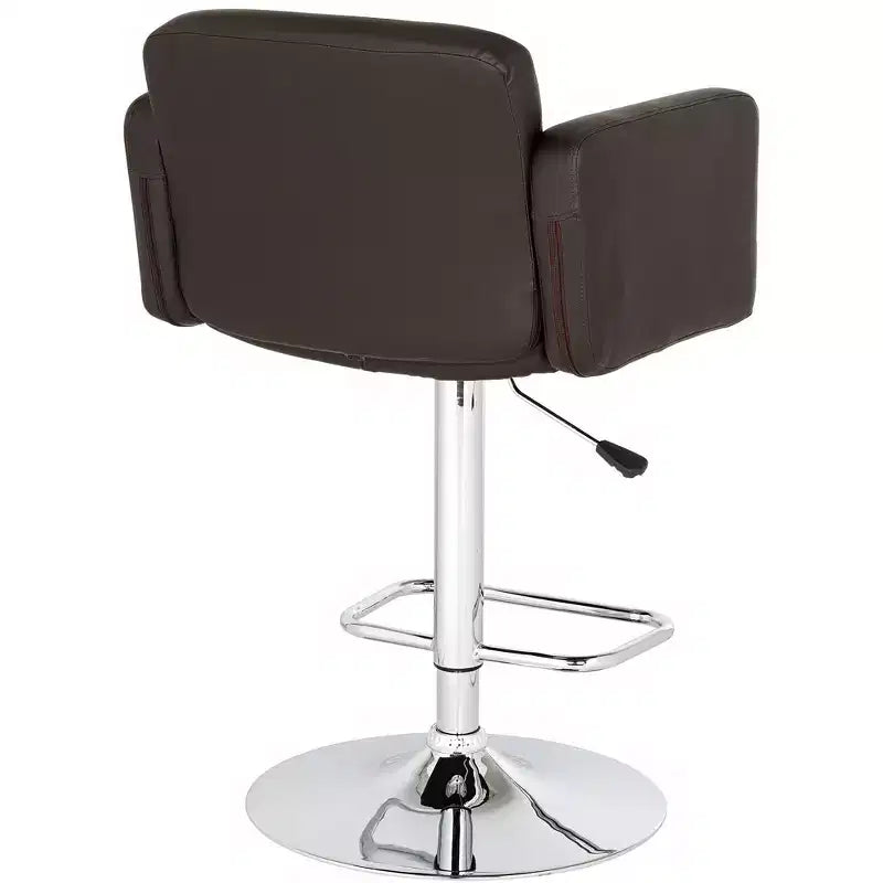 Sgabello da bar girevole Trek Chrome 55D 83,1 cm di altezza, moderno, regolabile, cuscino espresso con schienale e poggiapiedi per cucina, isola, altezza bancone, casa