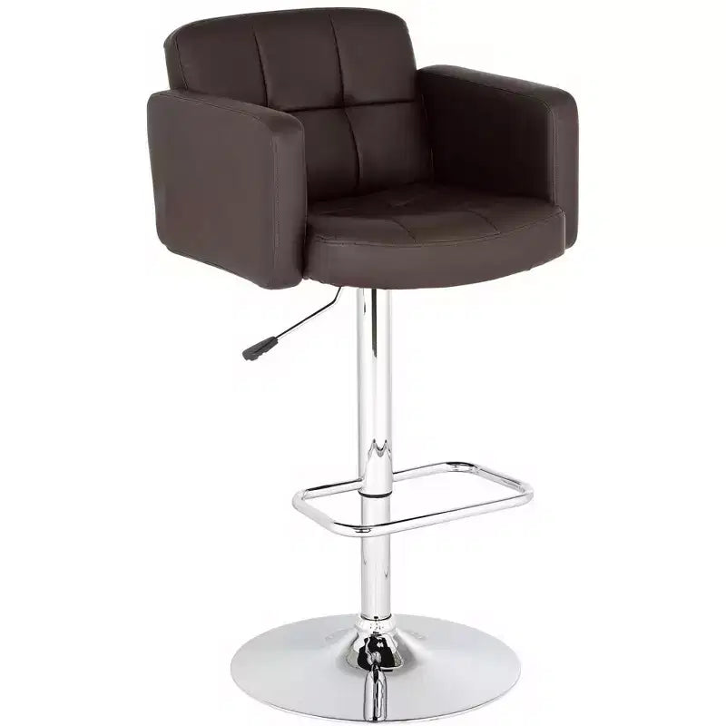 Sgabello da bar girevole Trek Chrome 55D 83,1 cm di altezza, moderno, regolabile, cuscino espresso con schienale e poggiapiedi per cucina, isola, altezza bancone, casa