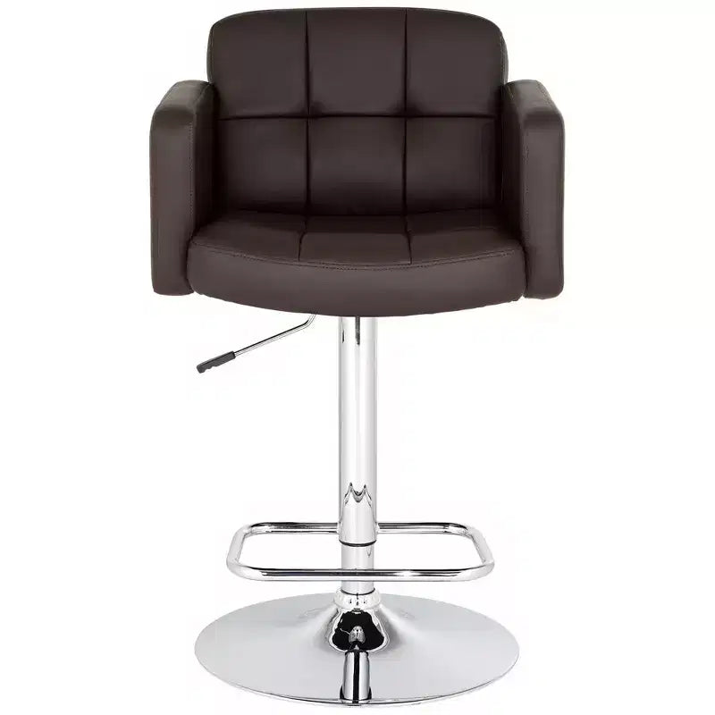 Sgabello da bar girevole Trek Chrome 55D 83,1 cm di altezza, moderno, regolabile, cuscino espresso con schienale e poggiapiedi per cucina, isola, altezza bancone, casa