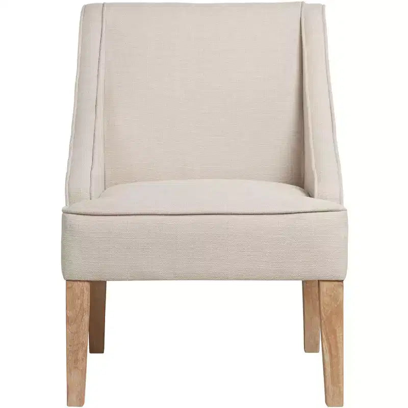 Poltrona Elm Lane Dixon Ivory in tessuto con braccioli a sbalzo