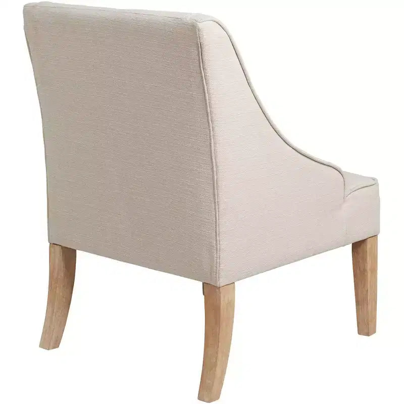 Poltrona Elm Lane Dixon Ivory in tessuto con braccioli a sbalzo