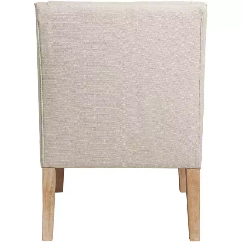 Poltrona Elm Lane Dixon Ivory in tessuto con braccioli a sbalzo