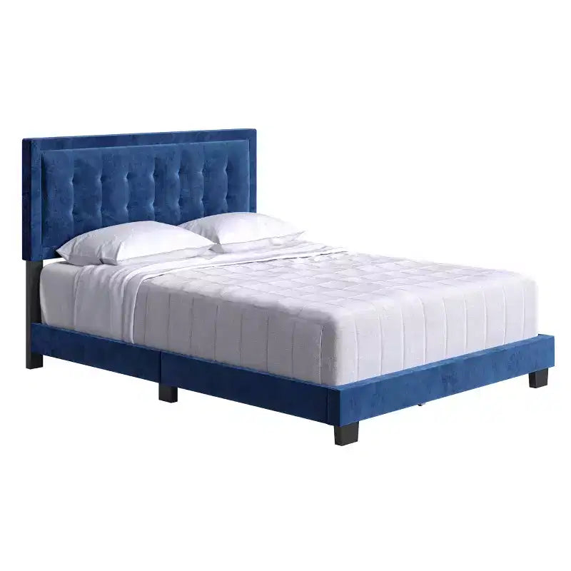 Letto Imbottito con Testiera Trapuntata con Piattaforma - Eco Dream