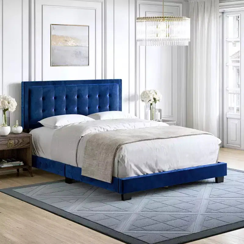 Letto Imbottito con Testiera Trapuntata con Piattaforma - Eco Dream