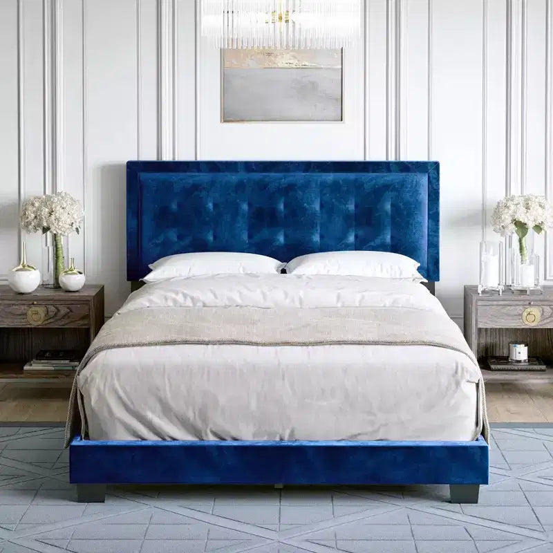 Letto Imbottito con Testiera Trapuntata con Piattaforma - Eco Dream